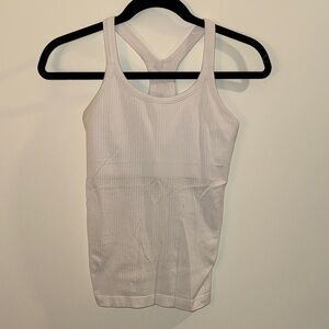 Lululemon White Ribbed Tank Top